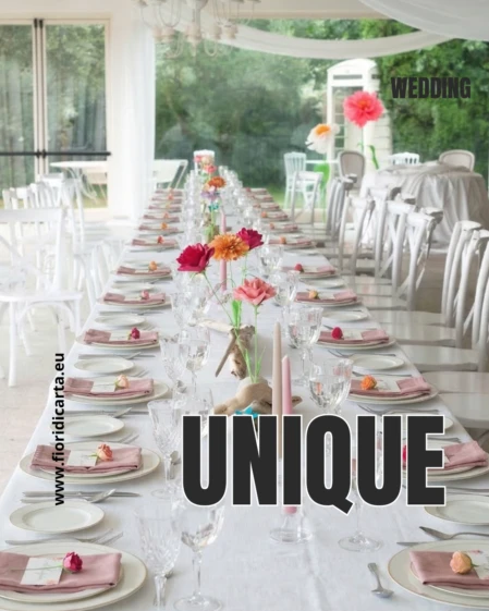 ALLESTIMENTO MATRIMONI CON FIORI DI CARTA ARTIGIANALI